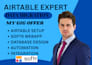 design airtable database, airtable automation CRM and softr web app